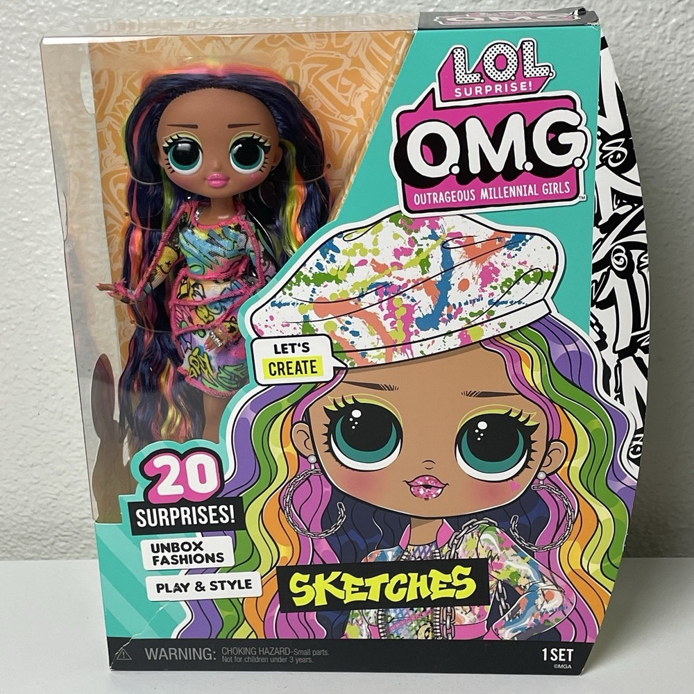 2022 LOL Surprise OMG Doll SKETCHES Fashion Doll with 20 Surprises New in Box
